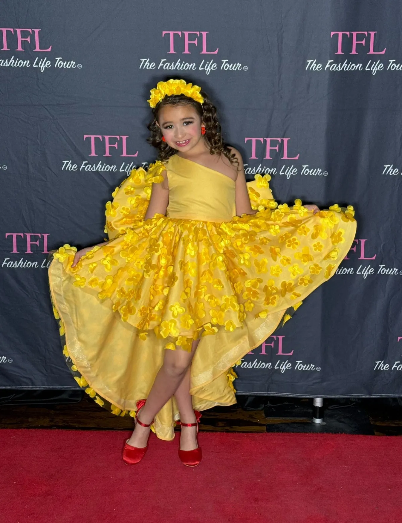 Buttery Yellow 3D Flower Dress